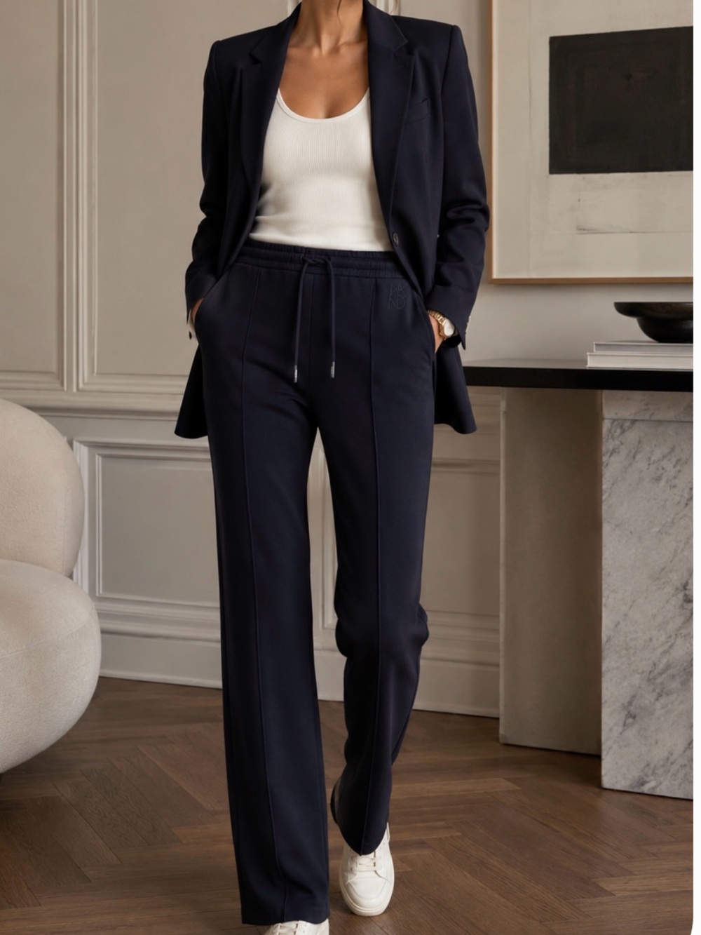 MAX MARA LEISURE Black Jogger Pants Cotton Spandex‎ Small